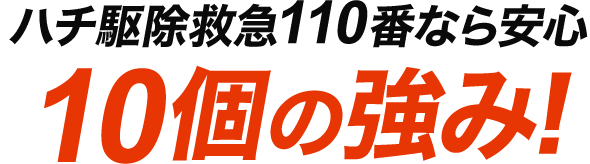 ハチ駆除救急110番なら安心！10の強み!
