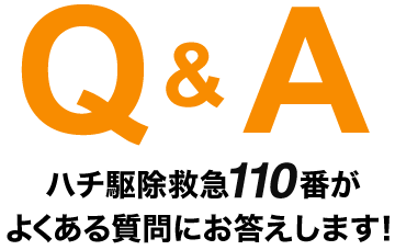 Q&A ハチ駆除救急110番がよくある質問にお答えします！
