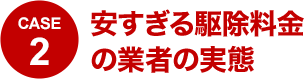 CASE2 安すぎる駆除料金の業者の実態